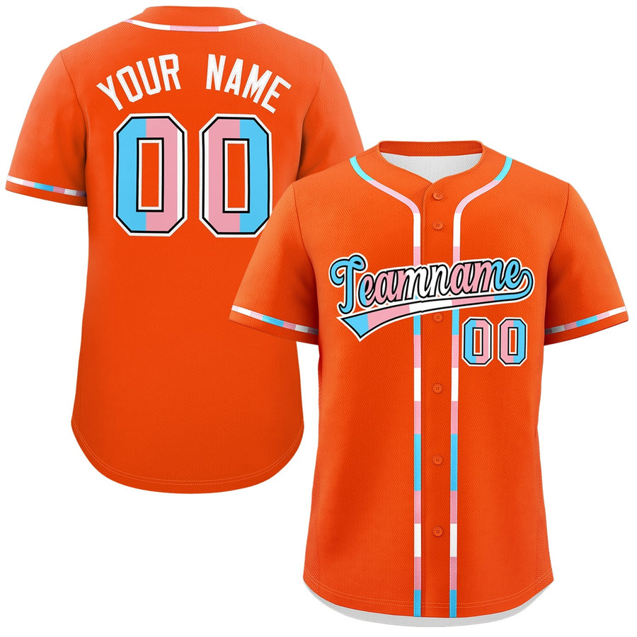 Custom Orange Transgender For Pride Month Classic Style Baseball Jersey | BuyFootballJersey