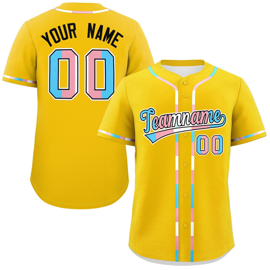 Custom Gold Transgender For Pride Month Classic Style Baseball Jersey | BuyFootballJersey