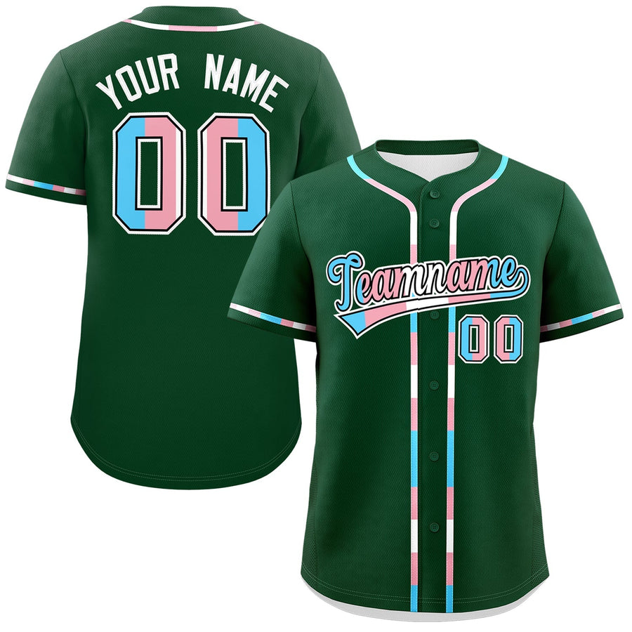 Custom Green Transgender For Pride Month Classic Style Baseball Jersey | BuyFootballJersey