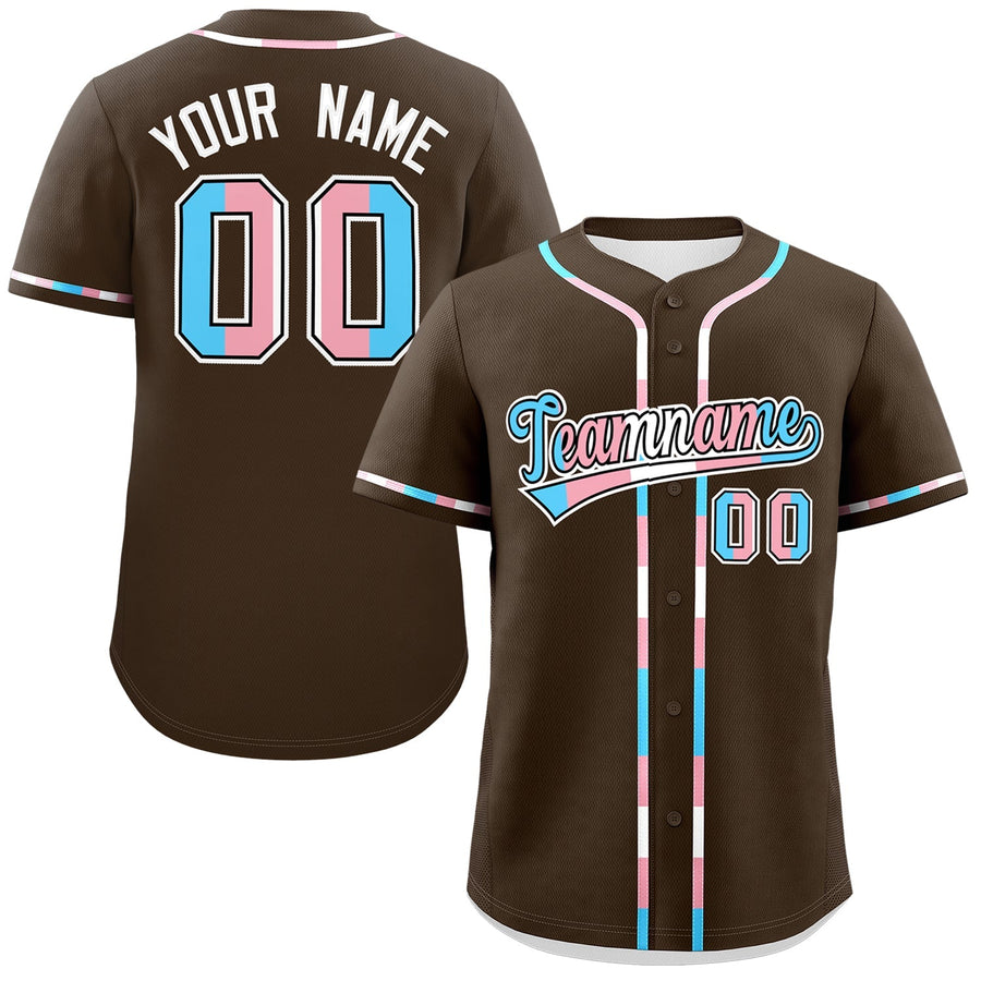 Custom Brown Transgender For Pride Month Classic Style Baseball Jersey | BuyFootballJersey