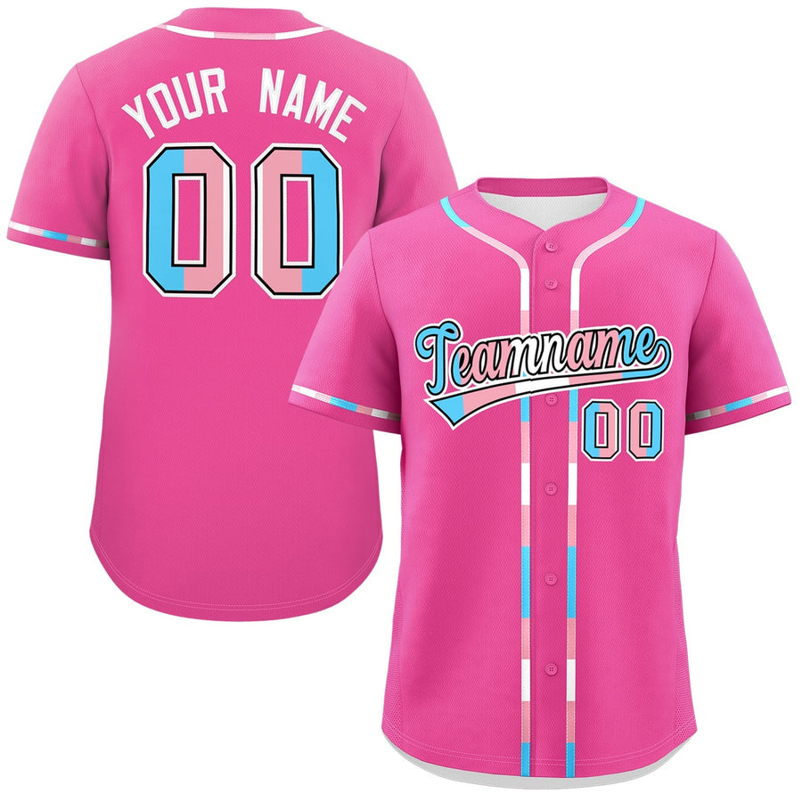 Custom Pink Transgender For Pride Month Classic Style Baseball Jersey | BuyFootballJersey