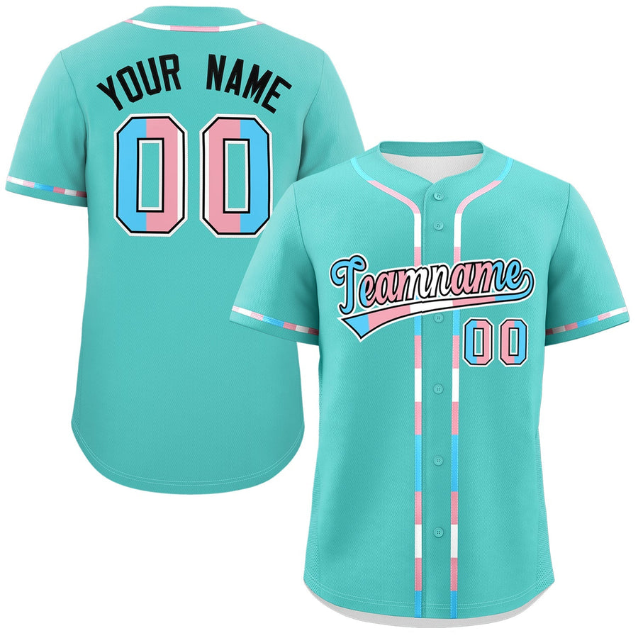 Custom Bright Green Transgender For Pride Month Classic Style Baseball Jersey | BuyFootballJersey