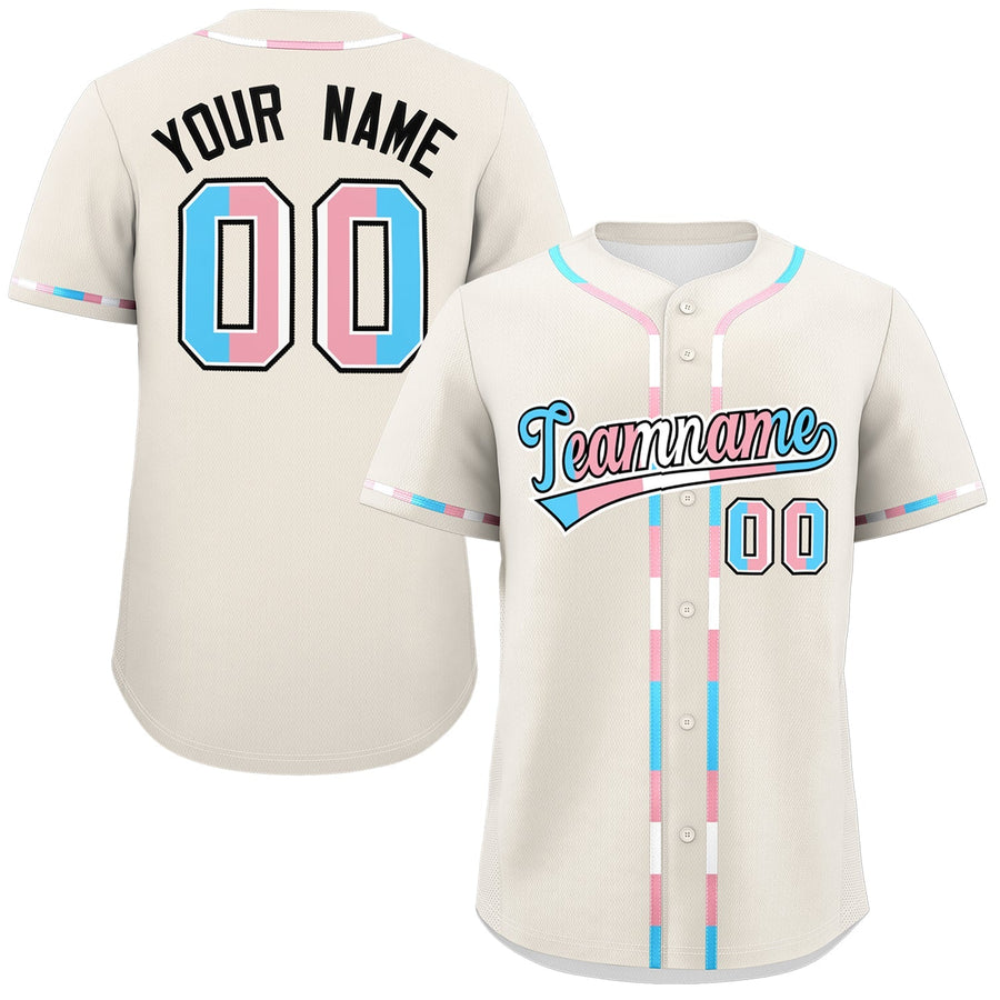 Custom Cream Transgender For Pride Month Classic Style Baseball Jersey | BuyFootballJersey