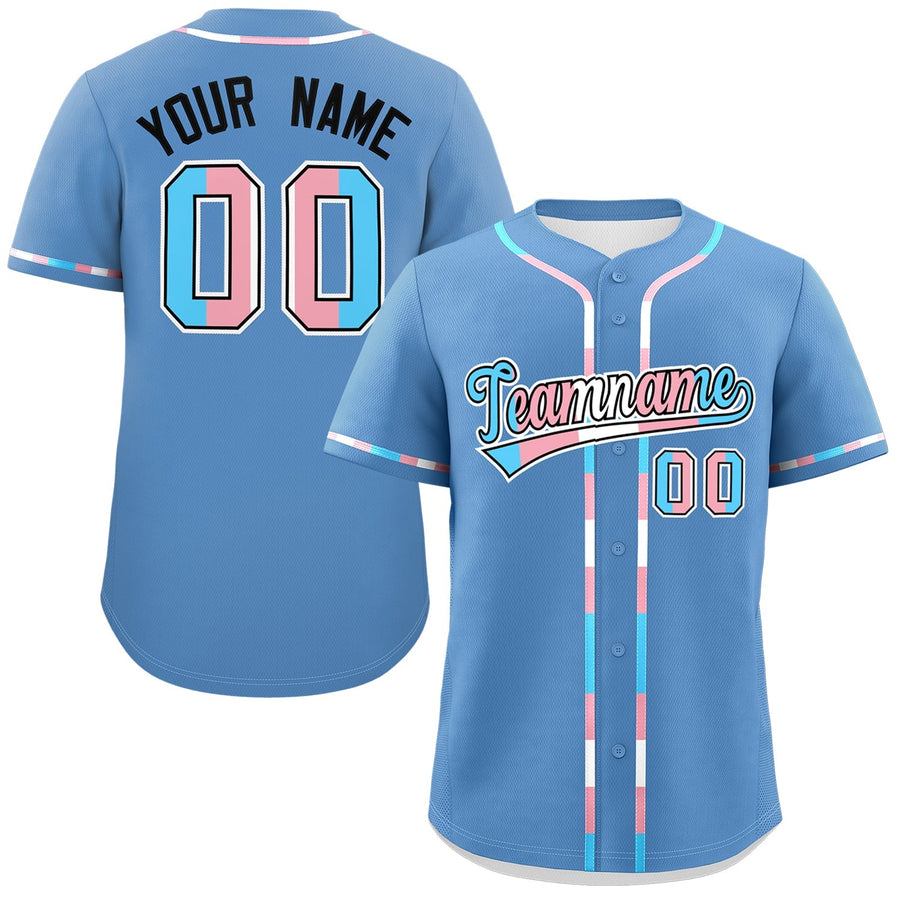Custom Light Blue Transgender For Pride Month Classic Style Baseball Jersey | BuyFootballJersey