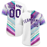 Custom White Split Fashion Fluid Pattern Baseball Jersey | BuyFootballJersey