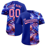 Custom Royal Split Fashion Fluid Pattern Baseball Jersey | BuyFootballJersey