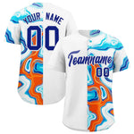 Custom White Split Fashion Fluid Pattern Baseball Jersey | BuyFootballJersey