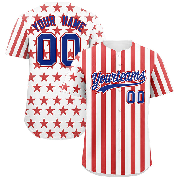 Custom White Red American Flag Graffiti Pattern Baseball Jersey | BuyFootballJersey