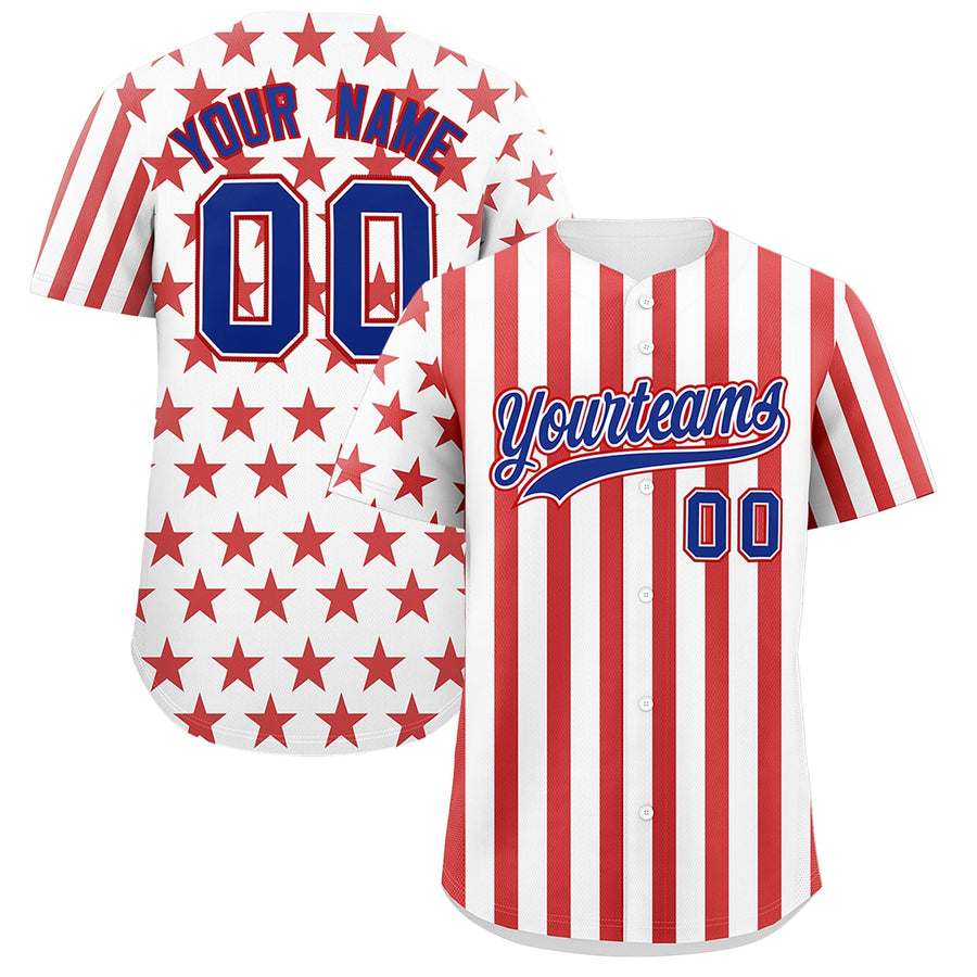 Custom White Red American Flag Graffiti Pattern Baseball Jersey | BuyFootballJersey