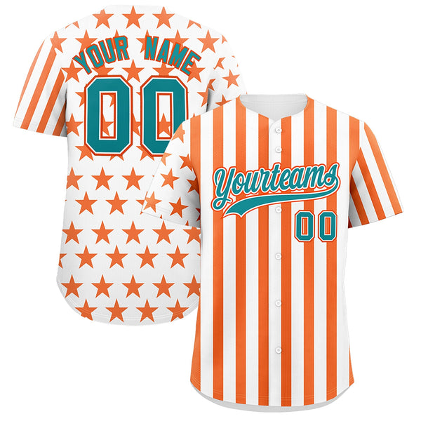 Custom White Orange American Flag Graffiti Pattern Baseball Jersey | BuyFootballJersey