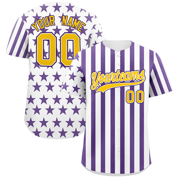 Custom White Purple American Flag Graffiti Pattern Baseball Jersey | BuyFootballJersey