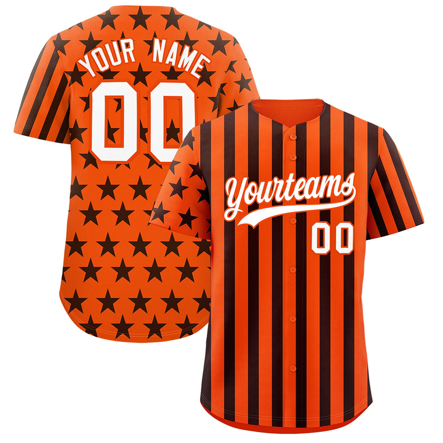 Custom Orange Black American Flag Graffiti Pattern Baseball Jersey | BuyFootballJersey