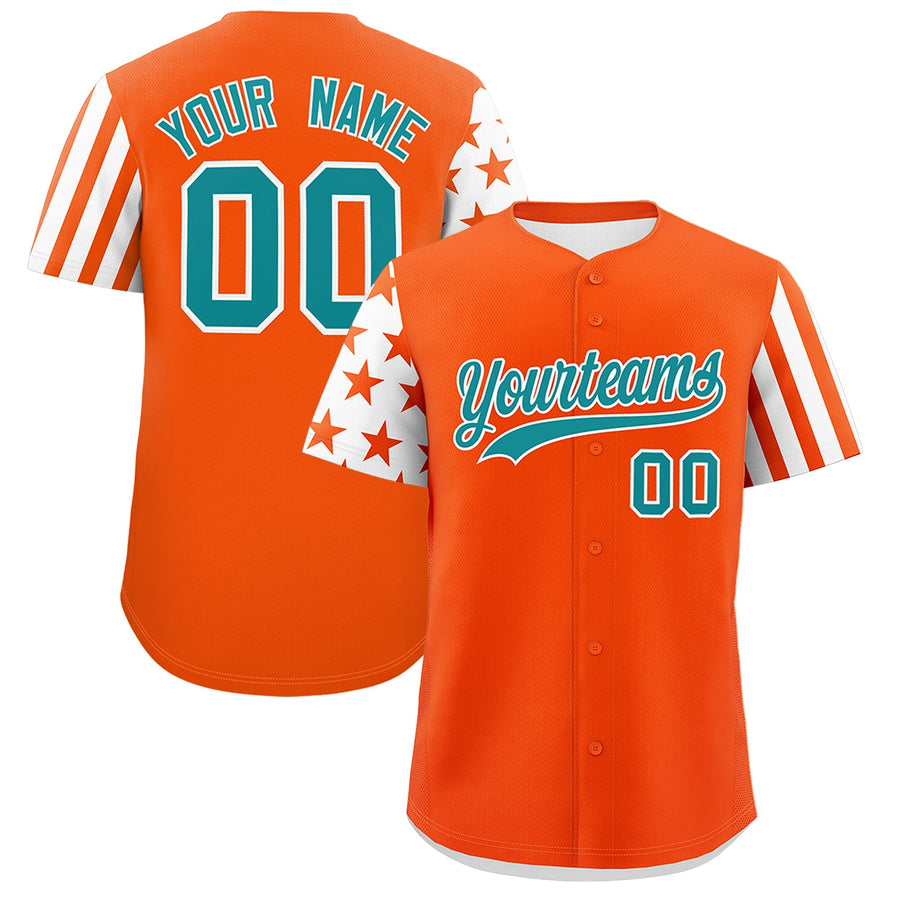 Custom Orange White American Flag Raglan Sleeves Baseball Jersey | BuyFootballJersey