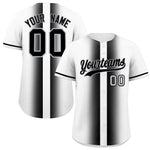 Custom White Black Lapel Gradient Fashion Baseball Jersey | BuyFootballJersey
