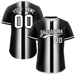 Custom Black White Lapel Gradient Fashion Baseball Jersey | BuyFootballJersey