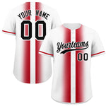 Custom White Red Lapel Gradient Fashion Baseball Jersey | BuyFootballJersey