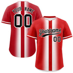Custom Red White Lapel Gradient Fashion Baseball Jersey | BuyFootballJersey