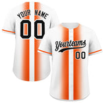 Custom White Orange Lapel Gradient Fashion Baseball Jersey | BuyFootballJersey