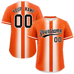 Custom Orange White Lapel Gradient Fashion Baseball Jersey | BuyFootballJersey