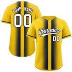 Custom Gold Navy Lapel Gradient Fashion Baseball Jersey | BuyFootballJersey