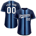 Custom Navy Light Blue Lapel Gradient Fashion Baseball Jersey | BuyFootballJersey