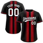 Custom Black Red Lapel Gradient Fashion Baseball Jersey | BuyFootballJersey