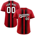 Custom Red Black Lapel Gradient Fashion Baseball Jersey | BuyFootballJersey