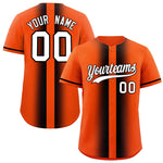 Custom Orange Black Lapel Gradient Fashion Baseball Jersey | BuyFootballJersey