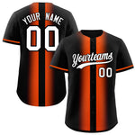 Custom Black Orange Lapel Gradient Fashion Baseball Jersey | BuyFootballJersey