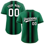 Custom Kelly Green Black Lapel Gradient Fashion Baseball Jersey | BuyFootballJersey