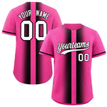 Custom Pink Black Lapel Gradient Fashion Baseball Jersey | BuyFootballJersey