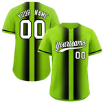 Custom Neon Green Black Lapel Gradient Fashion Baseball Jersey | BuyFootballJersey