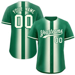 Custom Kelly Green Cream Lapel Gradient Fashion Baseball Jersey | BuyFootballJersey