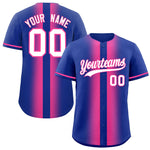 Custom Royal Pink Lapel Gradient Fashion Baseball Jersey | BuyFootballJersey