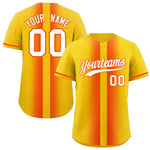 Custom Gold Orange Lapel Gradient Fashion Baseball Jersey | BuyFootballJersey