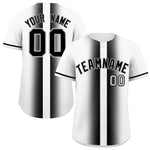 Custom White Black Lapel Gradient Fashion Baseball Jersey | BuyFootballJersey