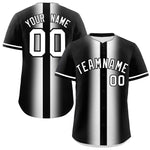 Custom Black White Lapel Gradient Fashion Baseball Jersey | BuyFootballJersey