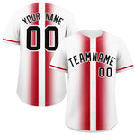 Custom White Red Lapel Gradient Fashion Baseball Jersey | BuyFootballJersey