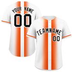 Custom White Orange Lapel Gradient Fashion Baseball Jersey | BuyFootballJersey