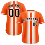 Custom Orange White Lapel Gradient Fashion Baseball Jersey | BuyFootballJersey
