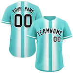 Custom Bright Green White Lapel Gradient Fashion Baseball Jersey | BuyFootballJersey