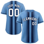 Custom Light Blue Navy Lapel Gradient Fashion Baseball Jersey | BuyFootballJersey