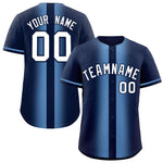 Custom Navy Light Blue Lapel Gradient Fashion Baseball Jersey | BuyFootballJersey