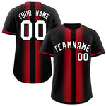 Custom Black Red Lapel Gradient Fashion Baseball Jersey | BuyFootballJersey