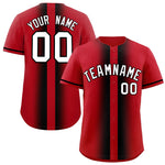 Custom Red Black Lapel Gradient Fashion Baseball Jersey | BuyFootballJersey