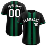 Custom Black Kelly Green Lapel Gradient Fashion Baseball Jersey | BuyFootballJersey