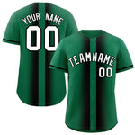 Custom Kelly Green Black Lapel Gradient Fashion Baseball Jersey | BuyFootballJersey