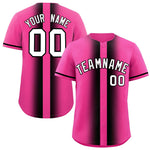 Custom Pink Black Lapel Gradient Fashion Baseball Jersey | BuyFootballJersey