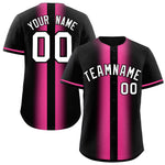Custom Black Pink Lapel Gradient Fashion Baseball Jersey | BuyFootballJersey