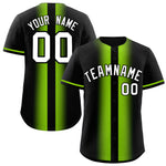 Custom Black Neon Green Lapel Gradient Fashion Baseball Jersey | BuyFootballJersey
